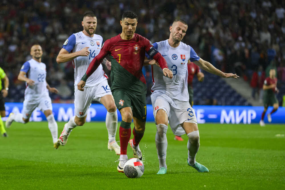 Milan Škriniar, Cristiano Ronaldo a Denis Vavro.