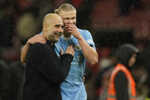 Pep Guardiola a Erling Haaland.