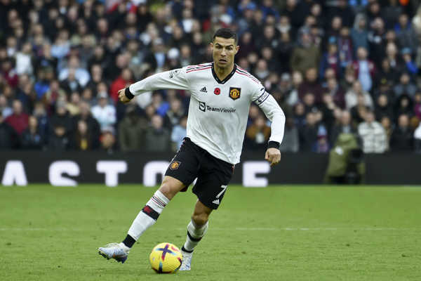 Cristiano Ronaldo v drese Man UTD.