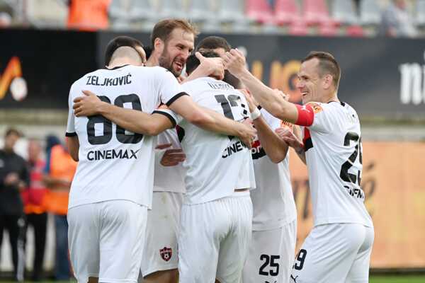 Gólové oslavy futbalistov FC Spartak Trnava.