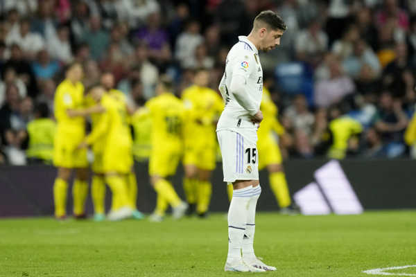 Frustrovaný Federico Valverde po góle Villarrealu.