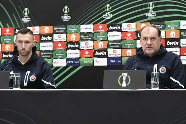 Jaromír Zmrhal a Vladimír Weiss pred súbojom s Lille.