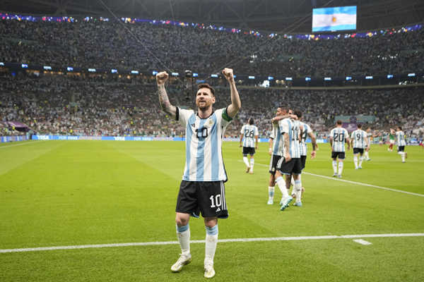 Lionel Messi a jeho gólová radosť.