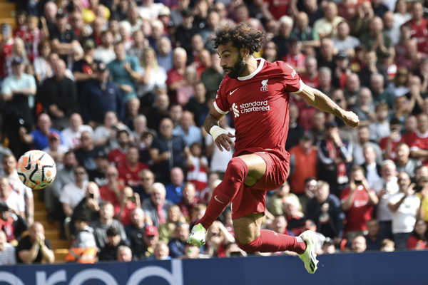 Mohamed Salah v drese FC Liverpool.
