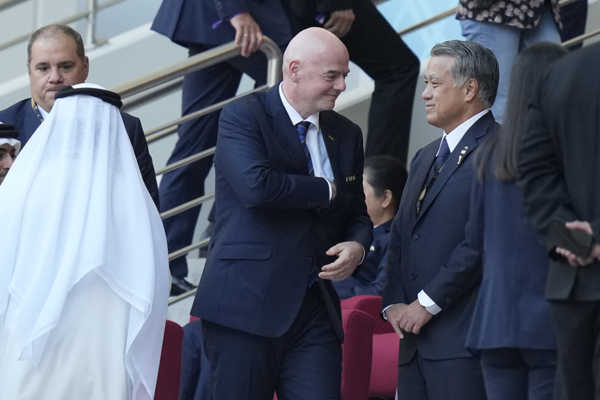 Prezident FIFA Gianni Infantino počas MS 2022.