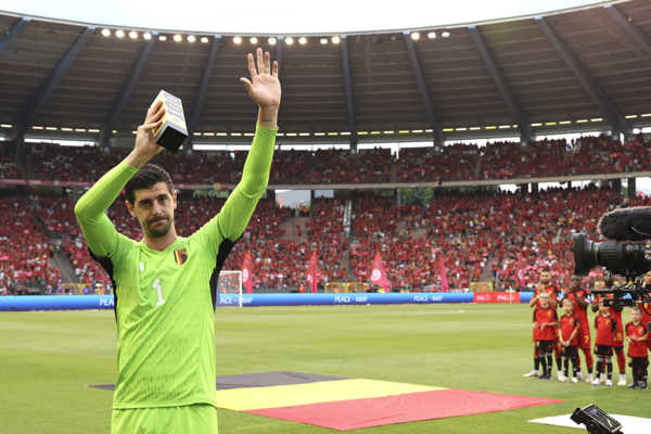 Belgický brankár Thibaut Courtois.