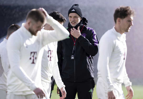 Tréner Thomas Tuchel na tréningu Bayernu.