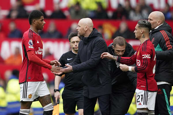 Tréner Manchesteru UTD Erik ten Hag. Tréner Manchesteru UTD Erik ten Hag.